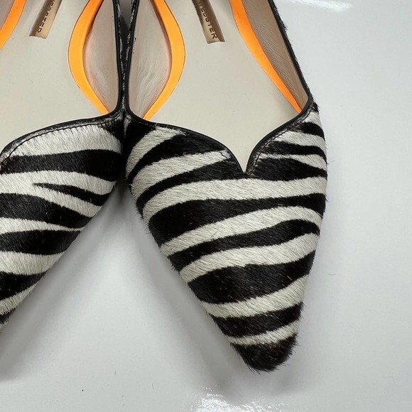 Sophia Webster Loca Zebra Printed Calf Hair Flats Size 37 baddie  retro boho - Picture 5 of 14